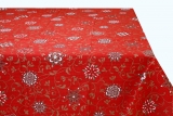 Vianočný bavlnený obrus červený HVIEZDY 90x90 cm MADE IN ITALY