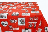 Vianočný bavlnený obrus červený 90x90 cm SNEHULIAK MADE IN ITALY