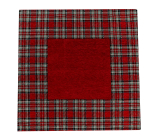 Gobelínový obrus na stôl Tartan bordový  90x90 cm Chenille IT025