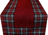 Gobelínový behúň na stôl Tartan bordový Chenille IT025