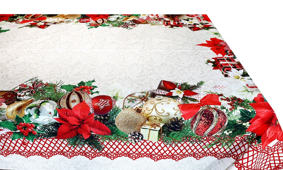 Vianočný obrus smotanový 140x180 cm  MADE IN ITALY