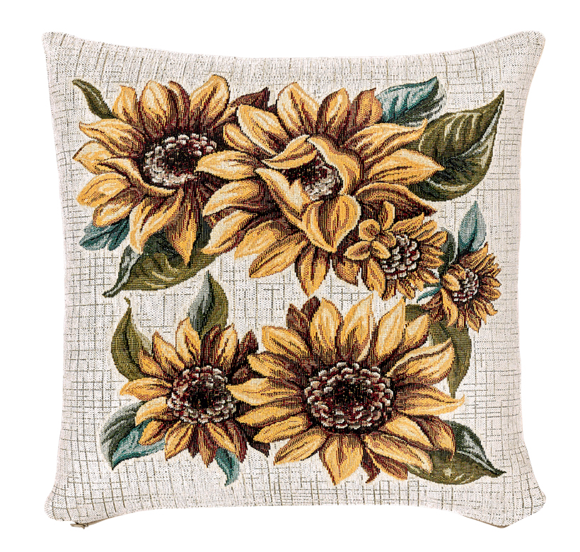 Gobelínová obliečka na vankúš Slnečnice 42x42 cm Chenille IT120