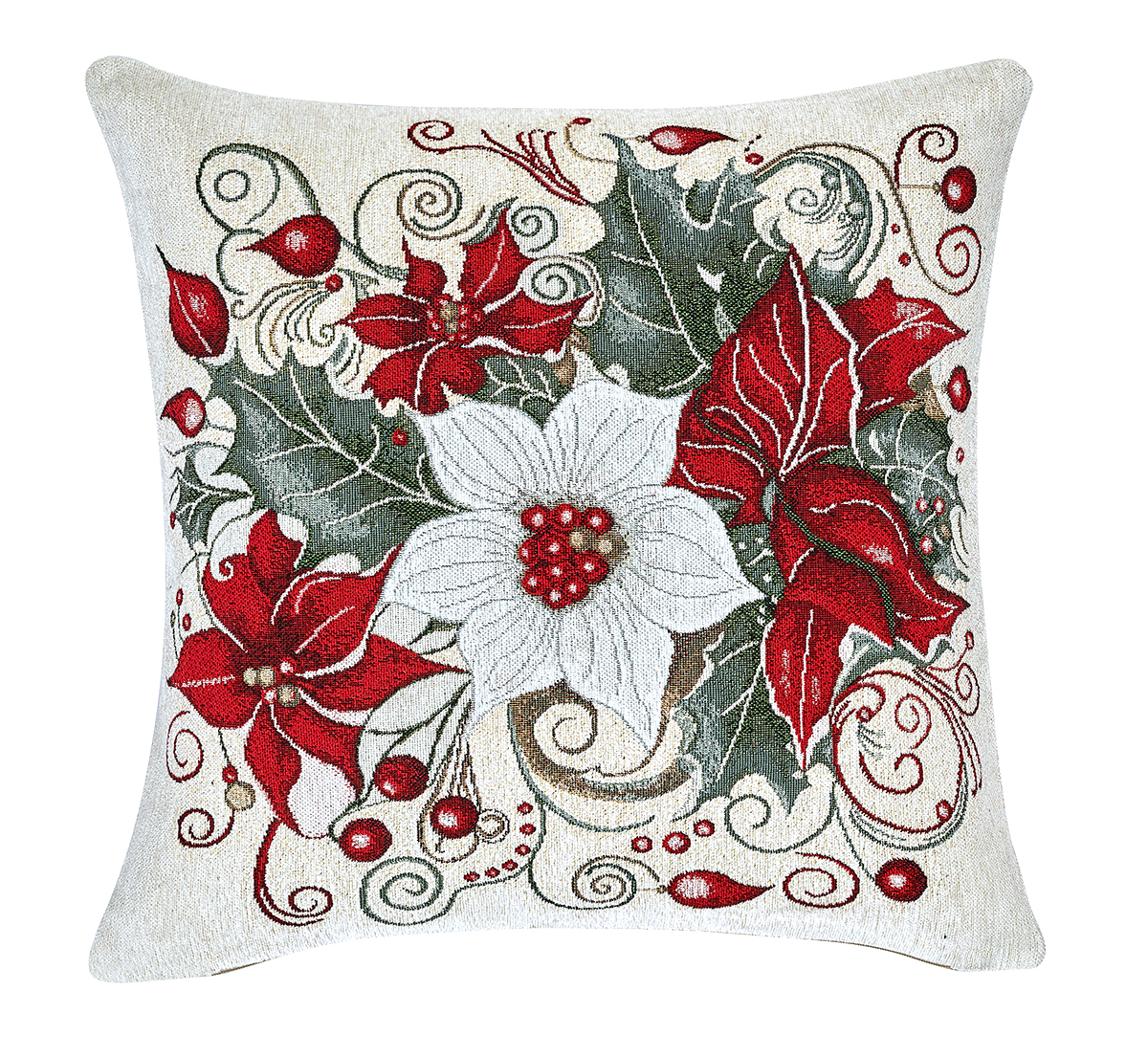 Vianočná gobelínová obliečka na vankúš 42x42 cm Chenille IT040
