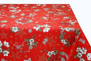 Vianočný bavlnený obrus červený 90x90 cm MADE IN ITALY