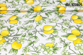 Dekoračná látka Bavlna citróny, š. 140 cm