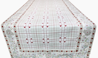 Bavlnený behúň na stôl Srdiečka 45x150 cm 