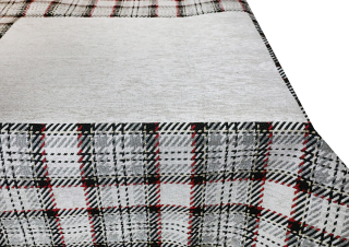 Gobelínový obrus na stôl Tartan šedohnedý  90x90 cm Chenille IT025