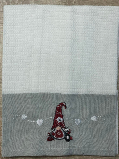Vianočná vaflová utierka Škriatok 50x70 cm